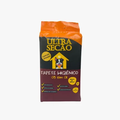 Tapete Higiênico Ultra Seção Preto 30 Unidades 80x60