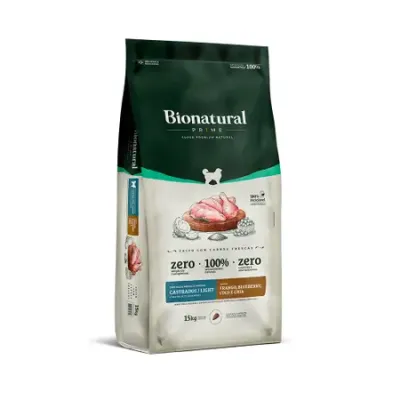 Ração Bionatural Prime Light E Castrados Raças Médio E Grande Frango 15kg