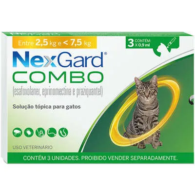 Antiparasitário Nexgard Combo Para Gatos De 2,5 Kg A 7,5 Kg 1 Unidades