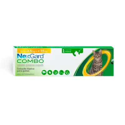 Nexgard Combo Antipulgas, Sarna E Vermífugo Para Gatos De 2,5 A 7,5 Kg 1 Aplicador