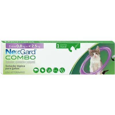 Antiparasitário Nexgard Combo Para Gatos De 0,8 Kg A 2,5 Kg 1 Unidade