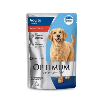 Sachê Optimum Cães Adulto Raças Grandes Carne 100 G
