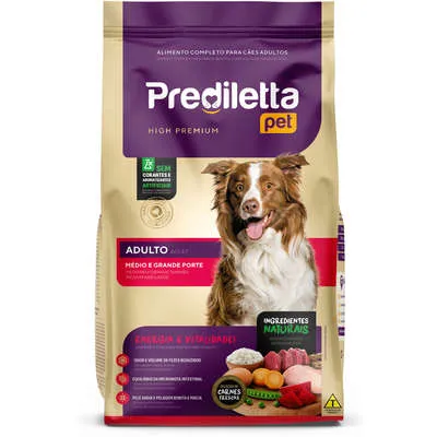 Ração Seca Prediletta Pet Carne E Vegetais Para Cães Adultos Porte Médio E Grande 15 Kg