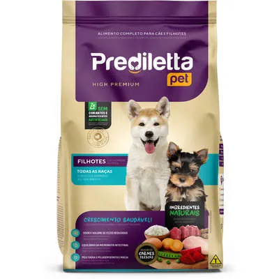 Ração Seca Prediletta Pet Carne E Vegetais Para Cães Filhotes 15 Kg