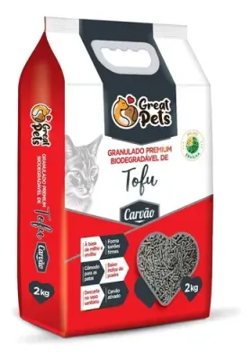 Areia Higiênica Granulado Sanitario para Gatos Tofu 2kg