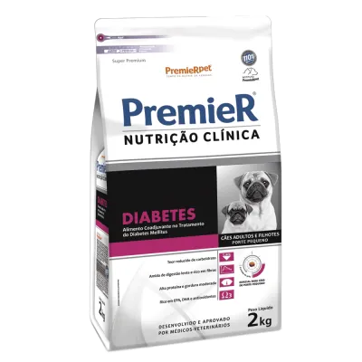 Ração Premier Nutrição Clínica Diabetes Cães Adultos E Filhotes Raças Pequenas 2kg