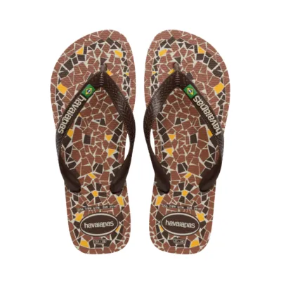Chinelo Havaianas Top Brasil Caquinhos-marrom Top Caquinhos