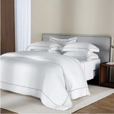 Jogo De Colcha Queen Trussardi Girelli 300 Fios Bambu - Branco/nocciola 3183592