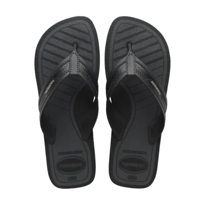 Chinelo Havaianas City Basic Tira Larga Confortável-preto/cinza