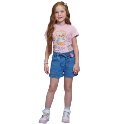 Shorts Em Jeans Com Elastano Infanti