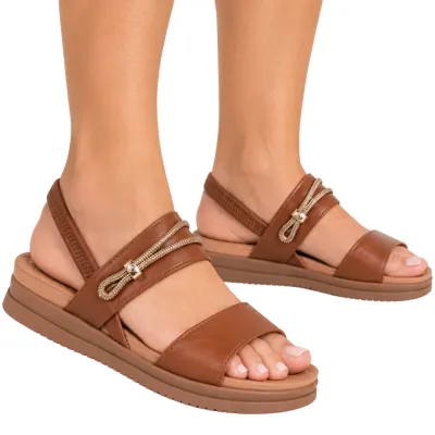 Sandália Mississipi Flatform Aplique Metálico-marrom J2163