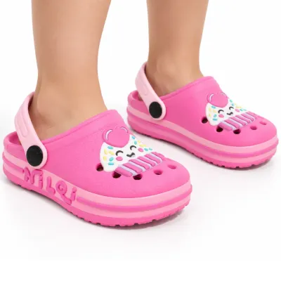 Babuche Infantil Nilq Rosa Com Aplique De Cupcake
