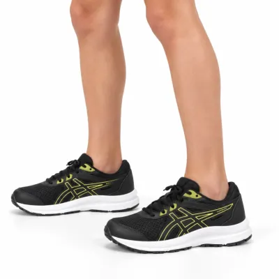 Tênis Asics Contend 8 Gs Preto/amarelo