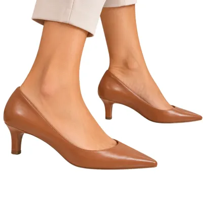 Scarpin Bebecê Clássico Conforto Bico Fino-pecan T6310-205
