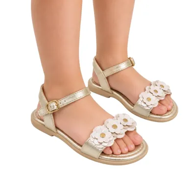 Sandalia Kidy Rasteira Infantil Ouro 4560013