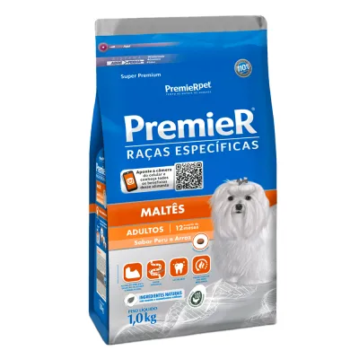 Ração Premier Maltês Adultos Peru E Arroz 1kg