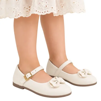 Sapatilha Klin Princesa Infantil Laço Fivela Regulável-off White 151257000
