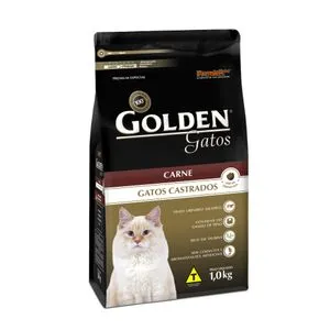 Ração Golden Gatos Castrados Carne 1 Kg