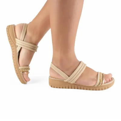 Sandália Campesi Flatform Feminina Bege Ce852