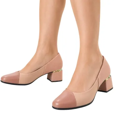 Sapato Piccadilly Wide Fit Joanete Salto Médio Tecnologia Maxi-nude 748014