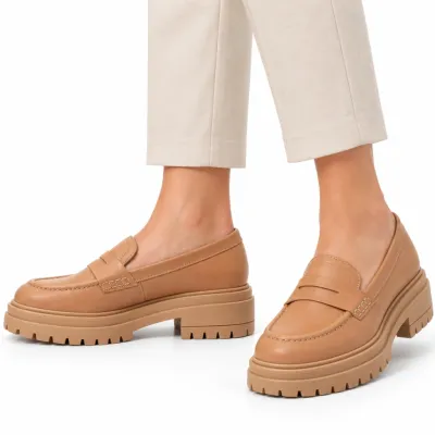 Sapato Mocassim Bottero Botlipin Feminino Couro Tratorado-brown Sugar 342202