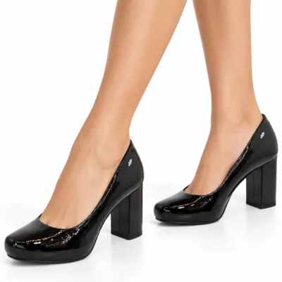 Sapato Dakota Scarpin Feminino Meia Pata Salto Bloco Alto Verniz-preto G9741