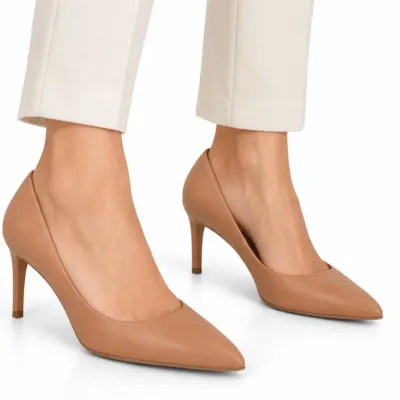 Scarpin Bottero Feminino Napoli Couro Legítimo-bege 353701