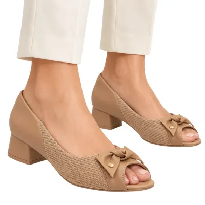 Sapato Comfortflex Joanete Superfit Feminino Salto Baixo-caqui 2464403
