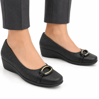 Sapato Piccadilly Anabela Feminino Conforto Joanete-preto 143193