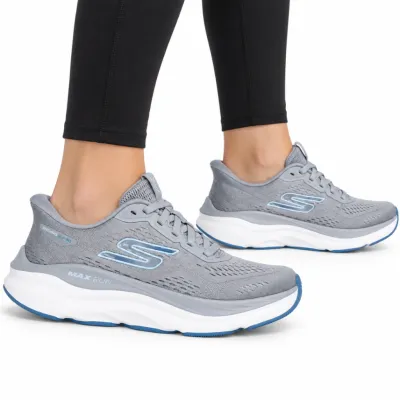 Tênis Skechers Slip On Max Run Feminino Amortecimento Máximo-cinza 129200_gry