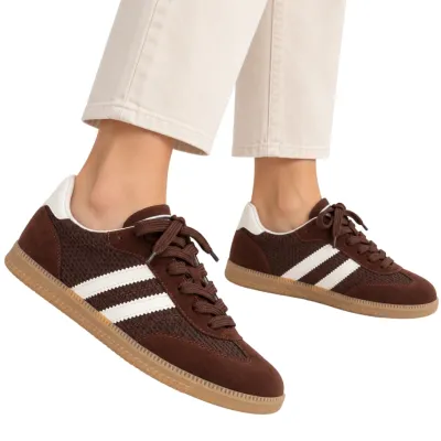 Tênis Sua Cia Casual Feminino Retrô Camurça-marrom/branco 8355v27.16327