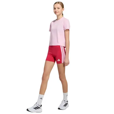 Conjunto Adidas Camiseta E Calção 3 Listras Train Essentials-rosa/pink Ks9272