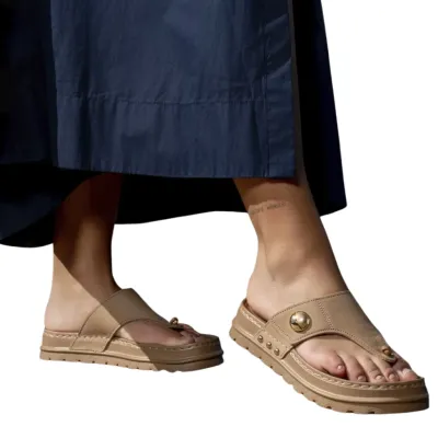 Chinelo Pegada Feminino Em Couro Tecnologia Levitech  - Castor 234702-07