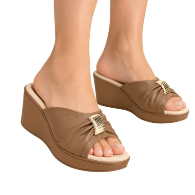 Tamanco Piccadilly Cecilia Feminino Anabela Mascavo 540435