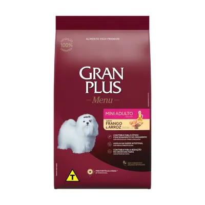 Ração Gran Plus Menu Cães Adultos Mini Frango E Arroz 15 Kg