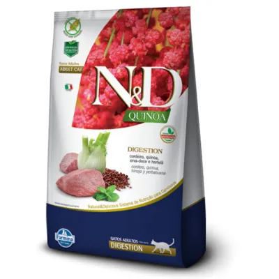 Ração N&D Quinoa Gatos Adultos Digestion Cordeiro 400g