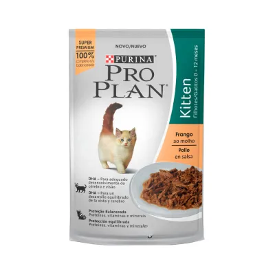 Ração Úmida Proplan Para Gatos Kitten Sachê Sabor Frango - 85g