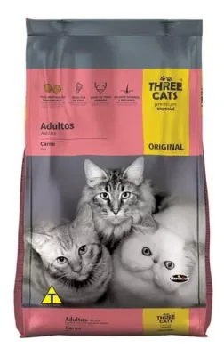 Ração Para Gatos Three Cats Original Adultos Carne 10,1kg