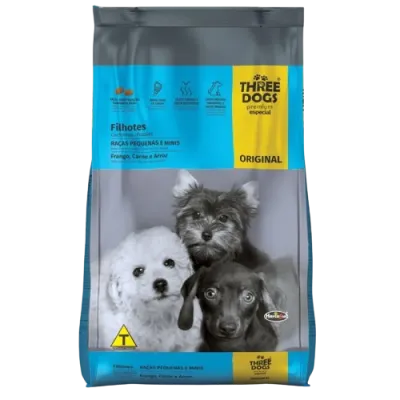 Ração Three Dogs Original Frango, Carne E Arroz Para Cães Filhotes Raças Pequenas E Mini15kg
