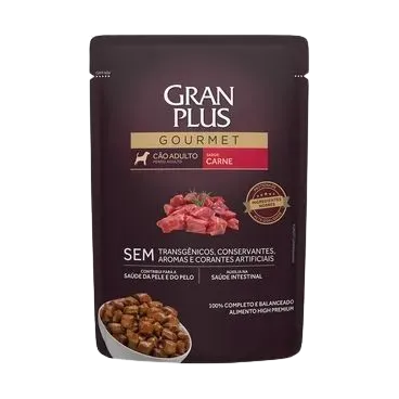 Ração Úmida Granplus Gourmet Cães Adultos Carne 100g