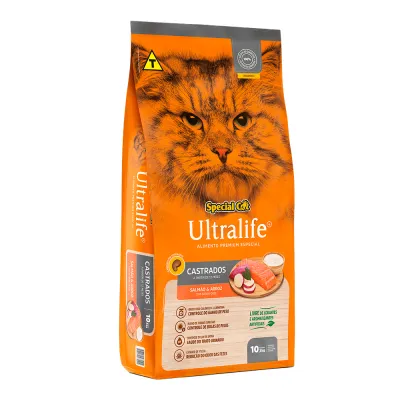 Ração Seca Special Cat Ultralife Castrados Salmão Para Gatos - 10.1 Kg
