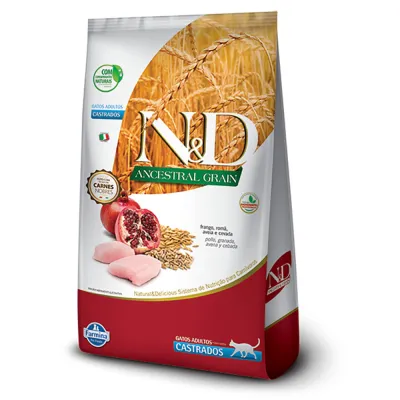 Ração N&D Ancestral Grain Gatos Adultos Castrados 400g