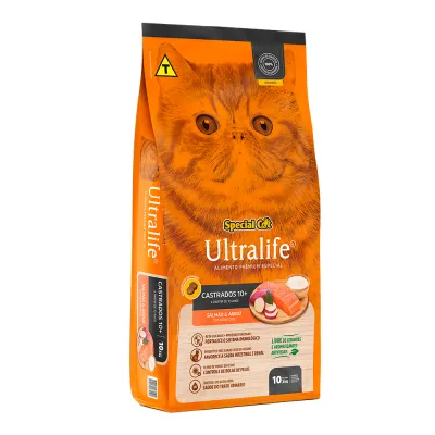 Ração Seca Special Cat Ultralife Castrados 10 Salmão Para Gatos - 10.1 Kg