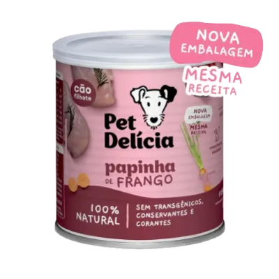 Ração Úmida Pet Delícia Cães Filhotes Papinha De Frango 320g