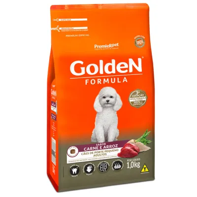 Ração Golden Formula Cães Adultos Raças Pequenas Carne E Arroz Mini Bits 1kg