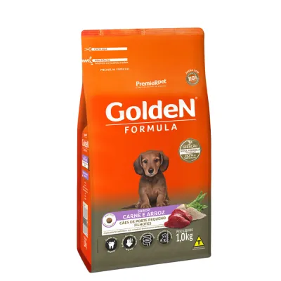 Ração Golden Fórmula Cães Filhotes Raças Pequenas Carne E Arroz 1kg