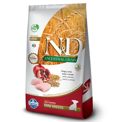Ração N&D Ancestral Grain Cães Puppy Mini Frango 800g