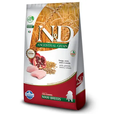 Ração N&D Ancestral Grain Cães Puppy Maxi Frango 10.1kg