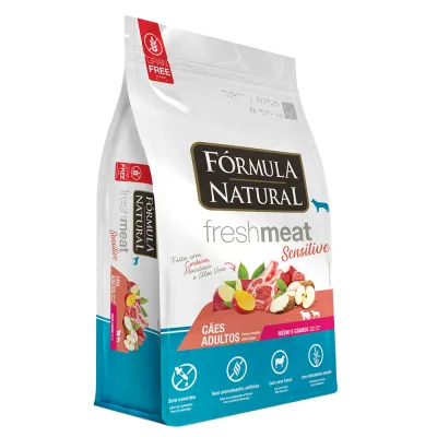 Ração Seca Fórmula Natural Fresh Meat Sensitive Cães Adultos Raças Médias - 12 Kg