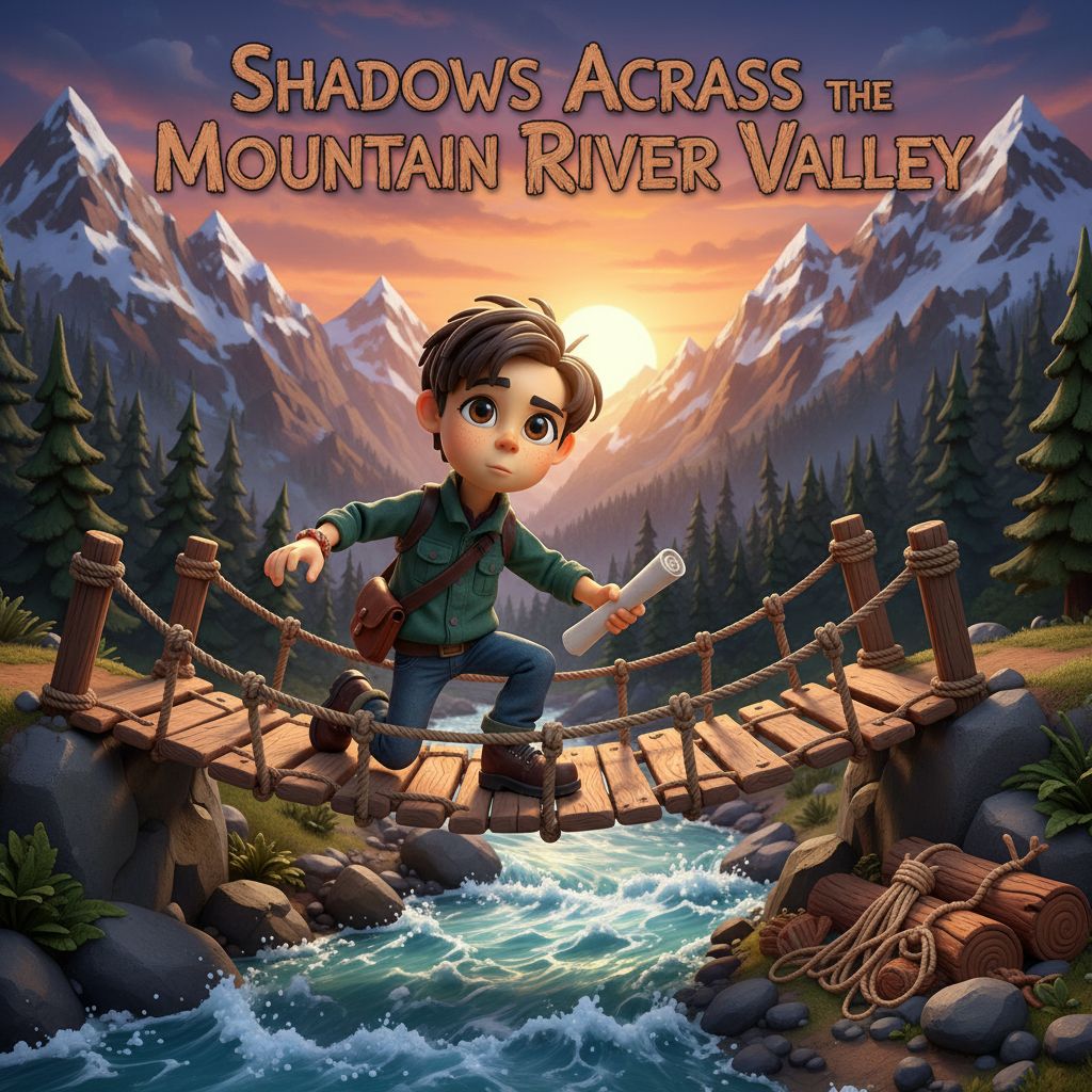 Shadows Across the Mountain River Valley